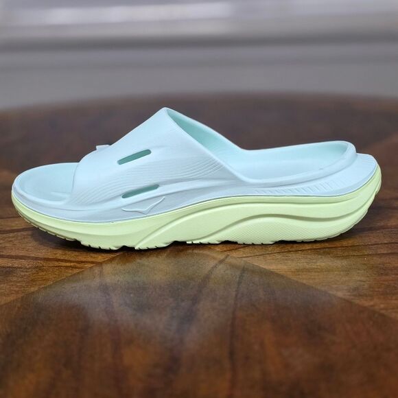 Hoka Ora Recovery Slide 3 Sandals Aqua Breeze Celery Green Men's 9 Clifton New - Picture 9 of 14